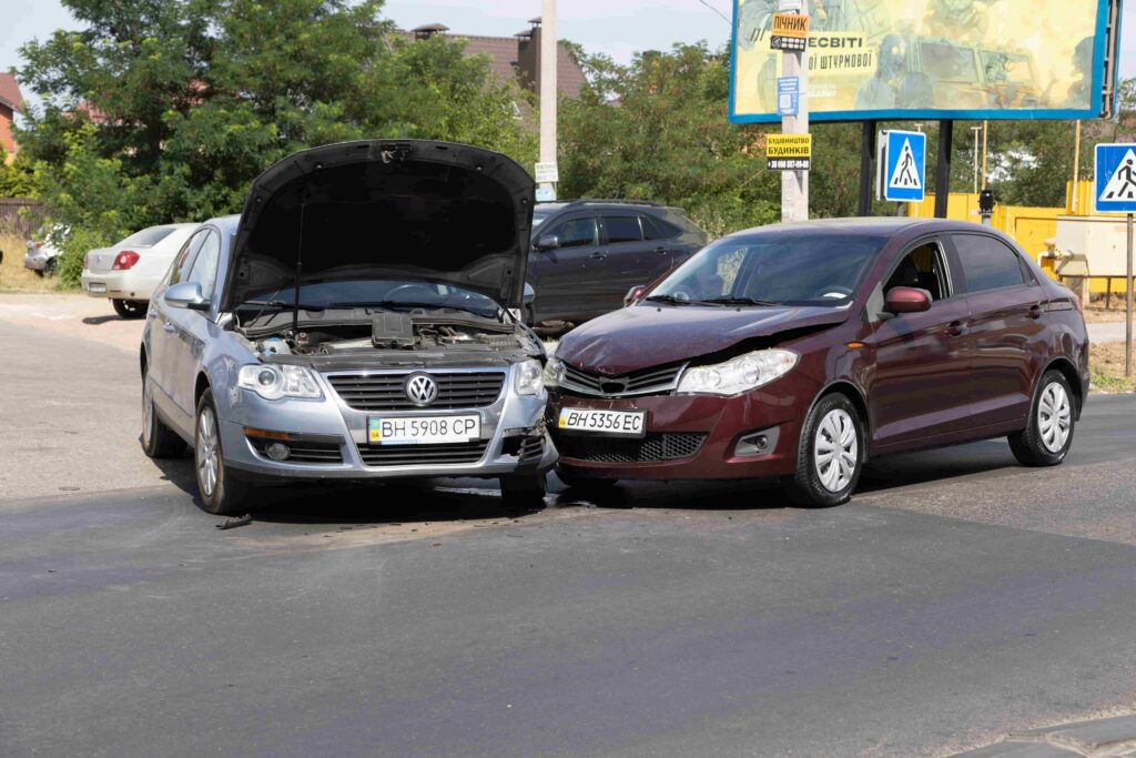 Head-on car collision